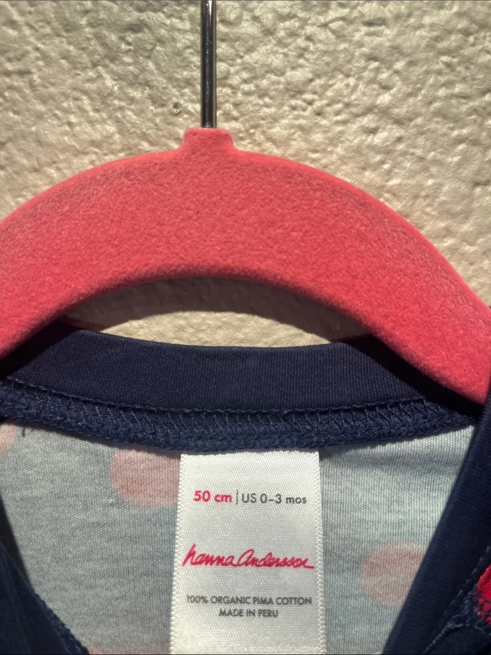 Hanna Andersson Baby Footed Pajamas 0-3 Months Organic Pima Cotton Polka Dots